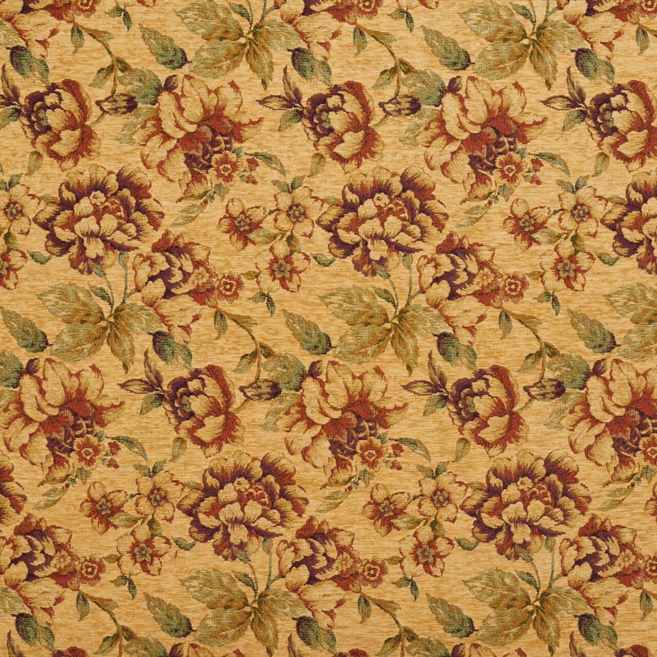 Autumn - Orange & Rust,Red & Burgundy Floral Upholstery Fabric 54 Inches"